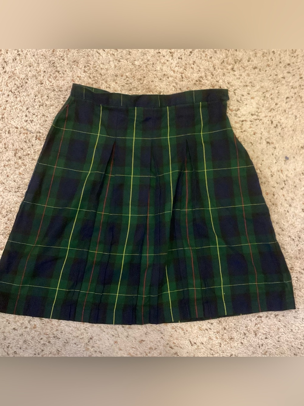 NWT Lands End Uniform Women’s Plaid Box Pleat Skirt Top of Knee Hunter Navy - Picture 3 of 3